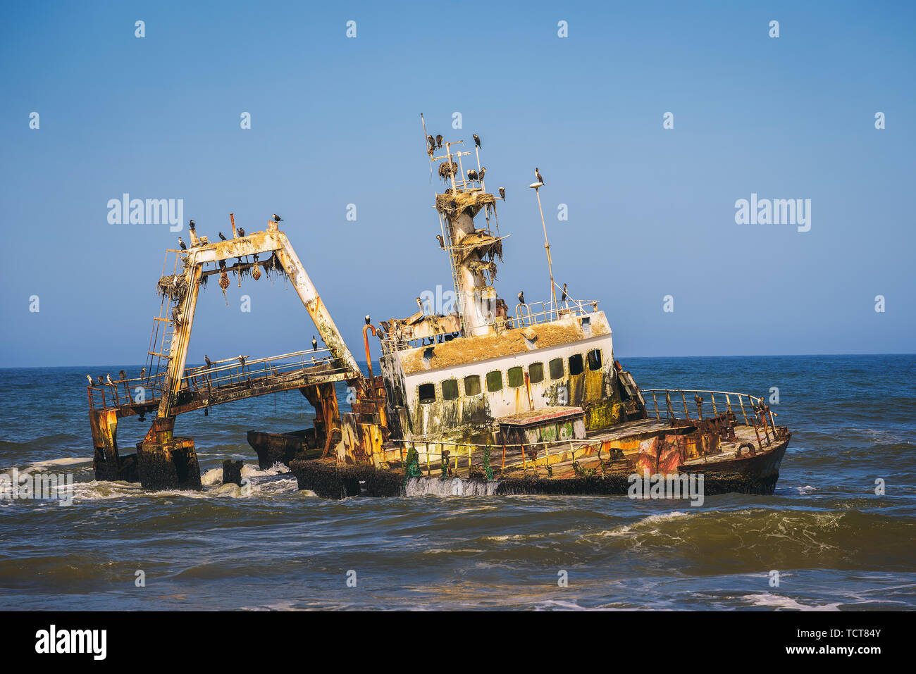 Abandoned Shipwreck Of The Stranded Zeila Vessel At The Skeleton Coast