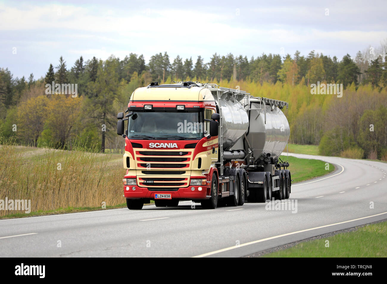 Salo Finland May 3 2019 Colorful Scania R480 Tank Truck Of R