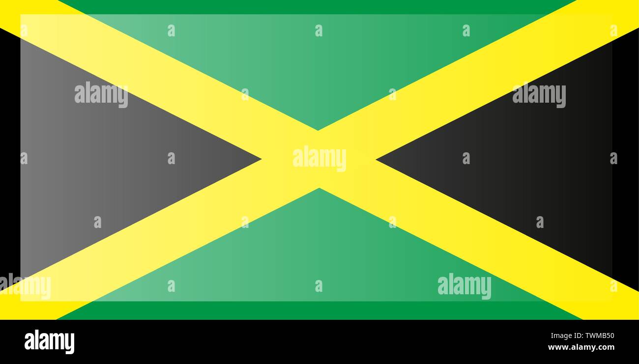 Waving Flag Of Jamaica Fluttering Textile Jamaican Flag The Cross