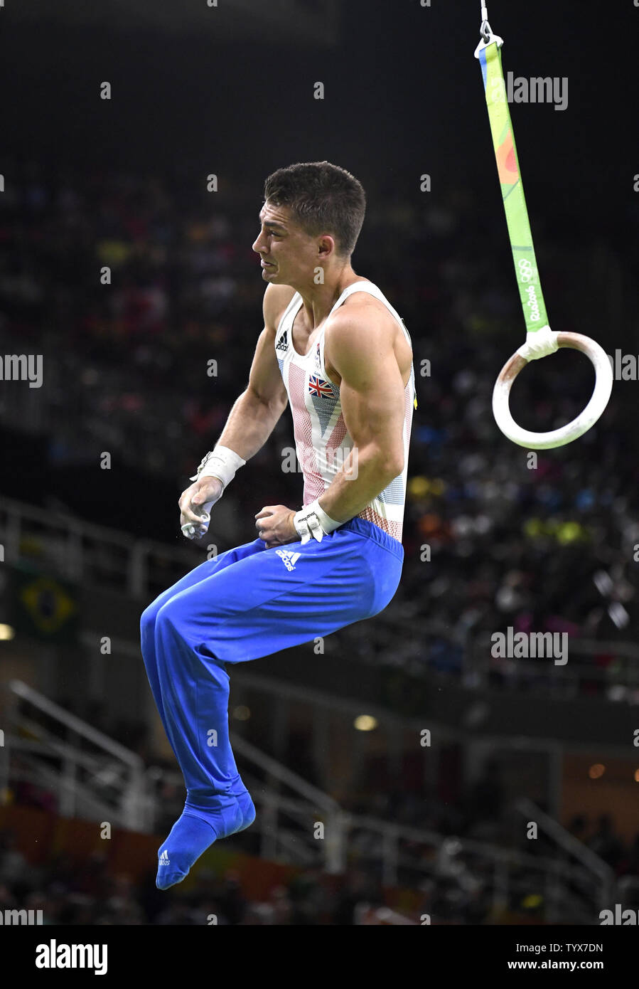 Great Britain S Gymnast Max Whitlock Dismounts After His Routine On The
