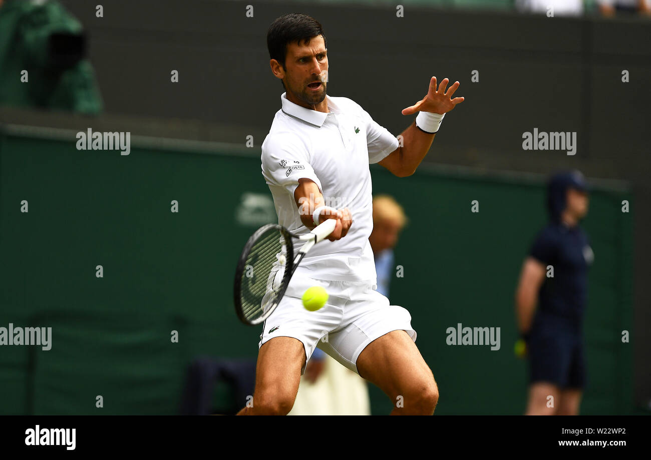 Novak Djokovic In Action During His Third Round Match Against Hubert