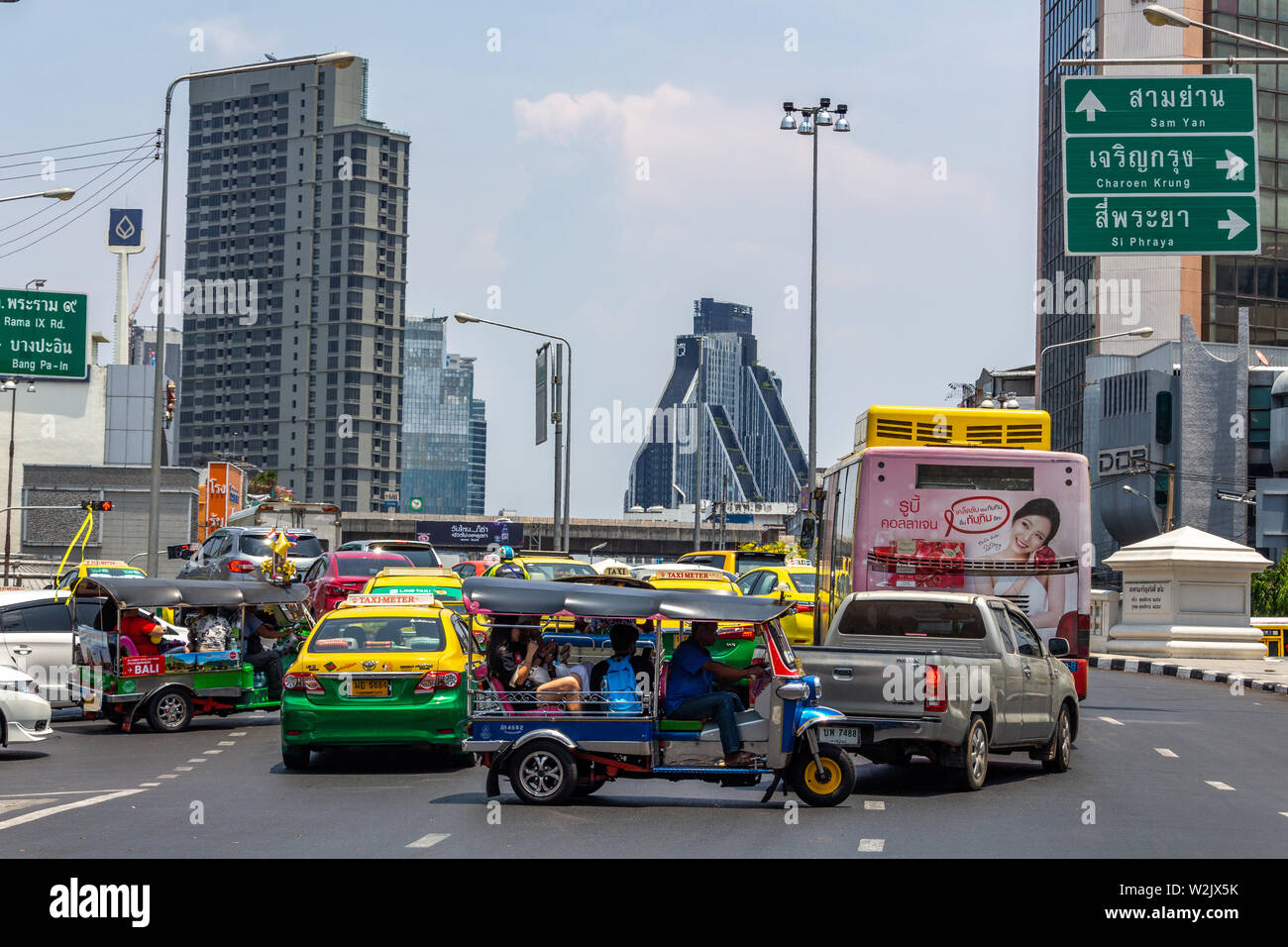 Bangkok Thailand April Congested Roads Of Bangkok At Rush