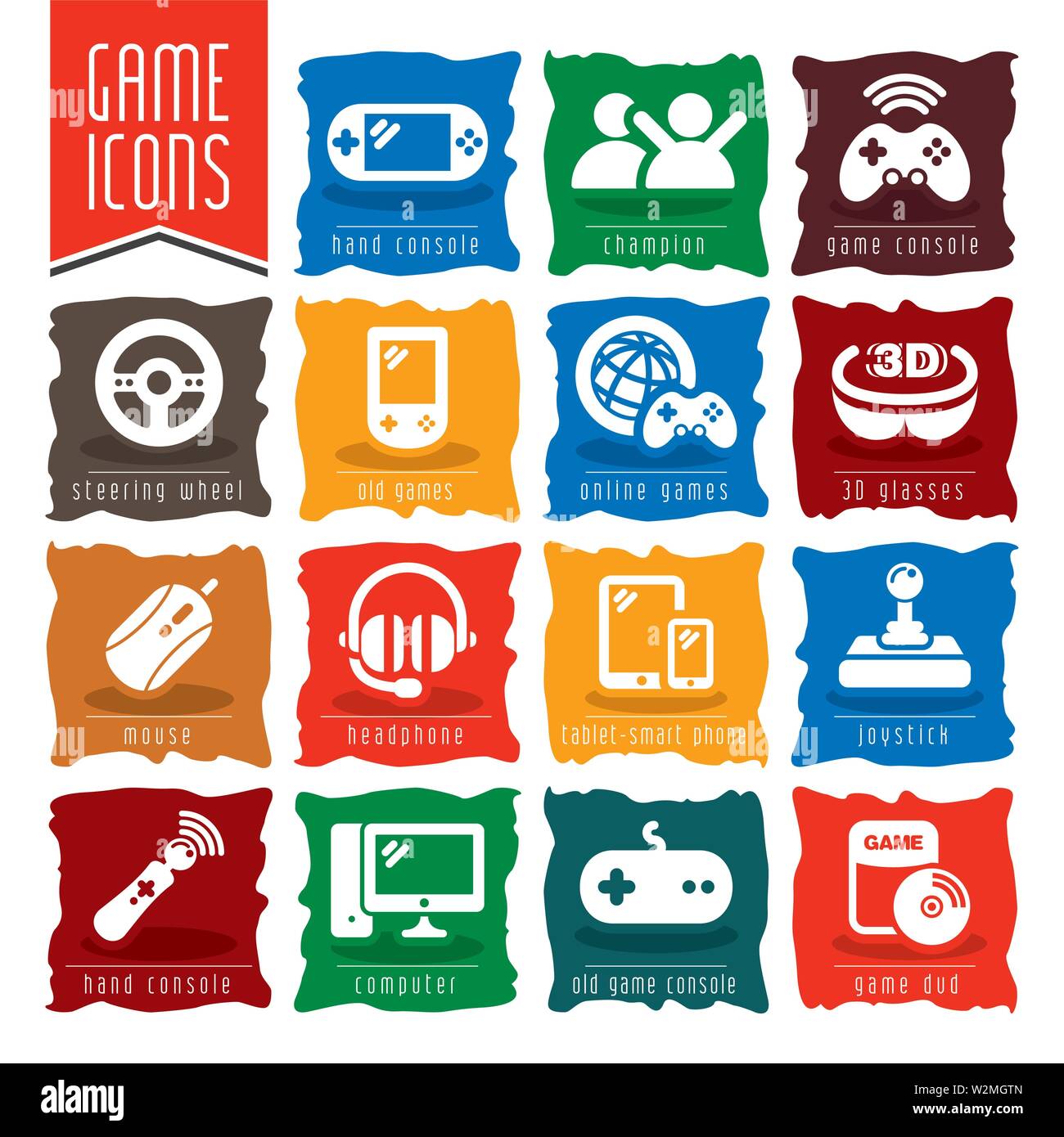 Game Icon Set Stock Vector Image Art Alamy