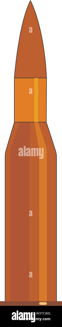 An Orange Colored Bullet Cartridge Vector Color Drawing Or