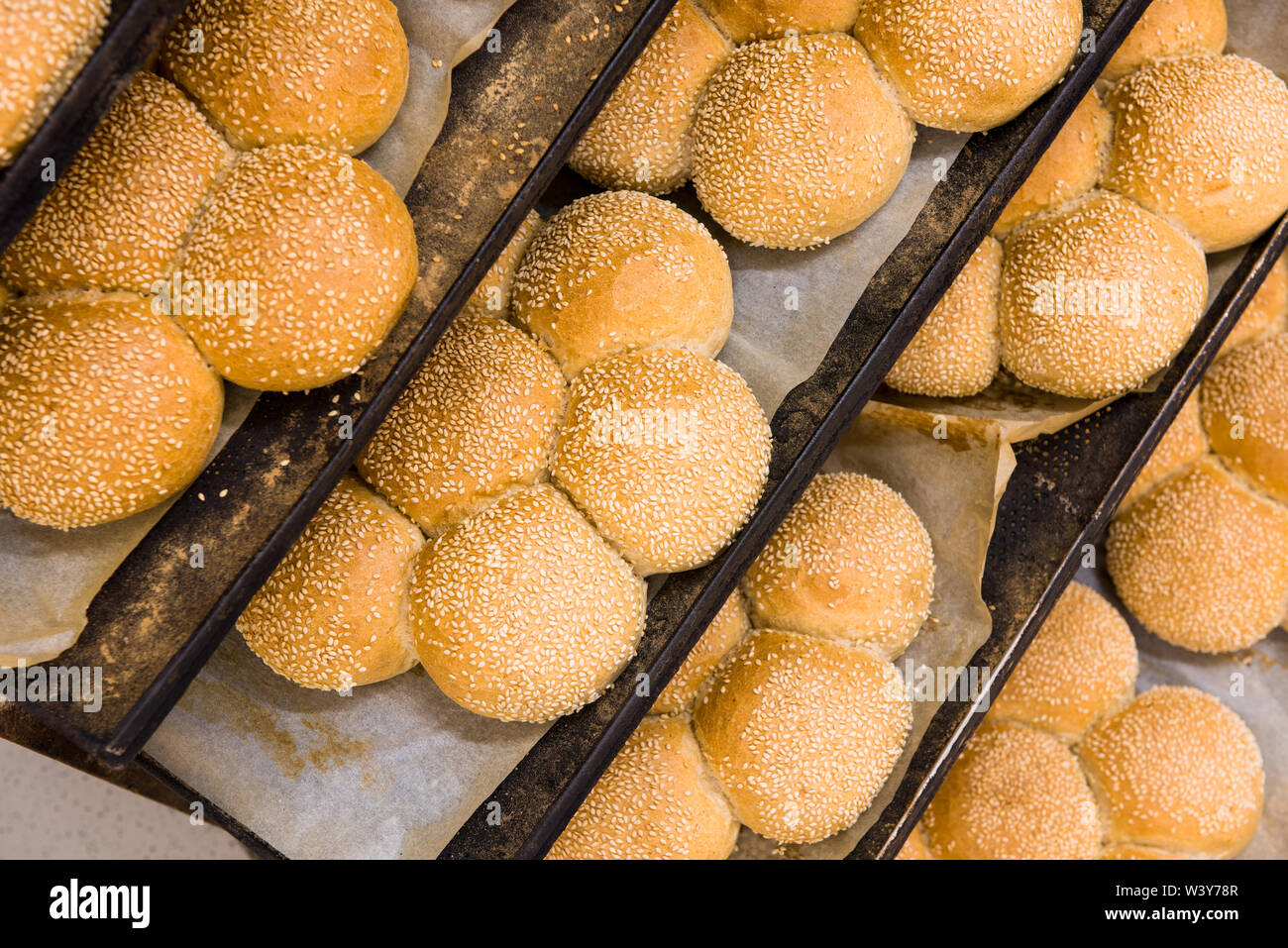 Bread Bakery Food Factory Production With Fresh Products Prepare To