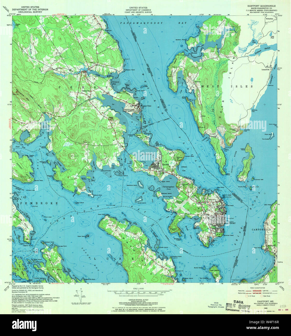 Maine Usgs Historical Map Eastport Restoration Stock