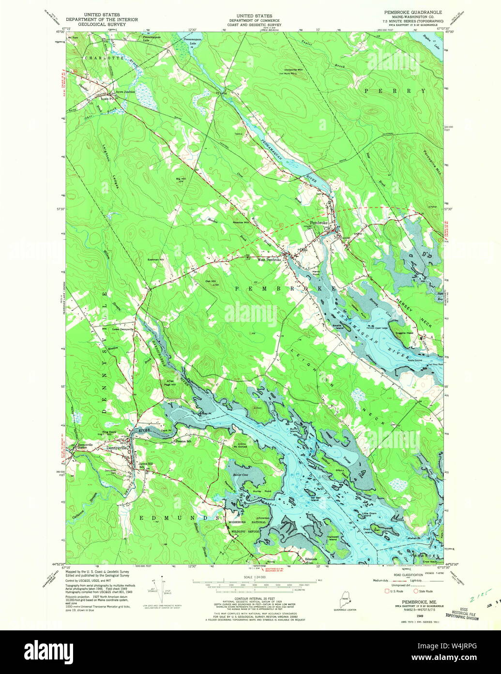 Maine Usgs Historical Map Pembroke Restoration Stock