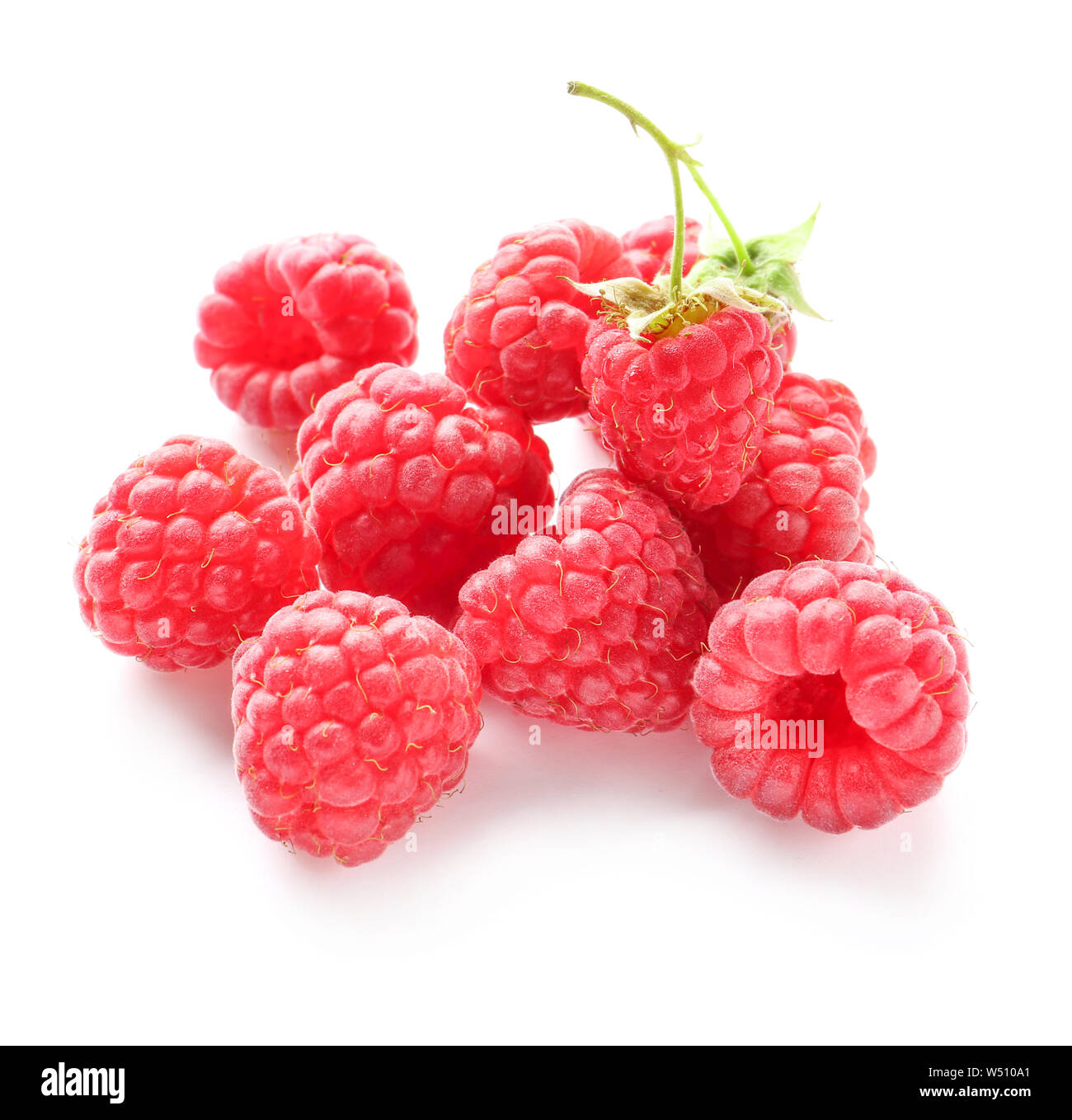 Ripe Raspberry On White Background Stock Photo Alamy