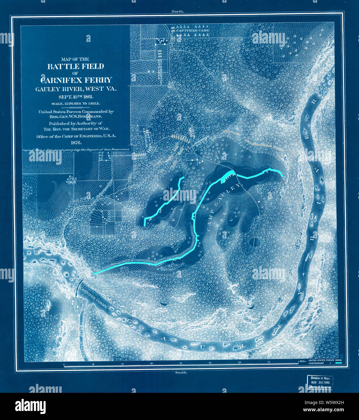 Civil War Maps Map Of The Battle Field Of Carnifex Ferry Gauley