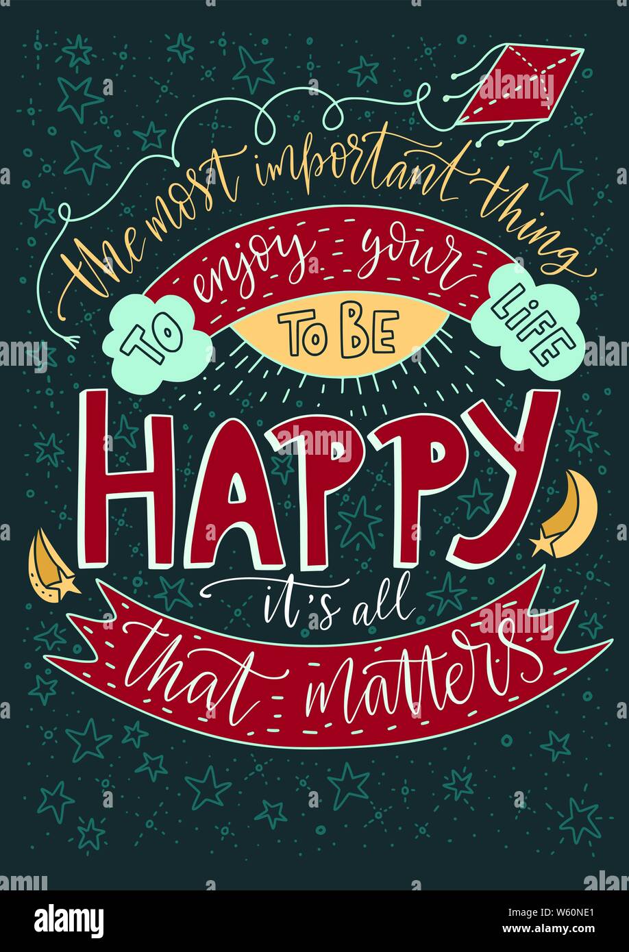 Positive Inspirational Vector Lettering Card Handdrawn Iilustration