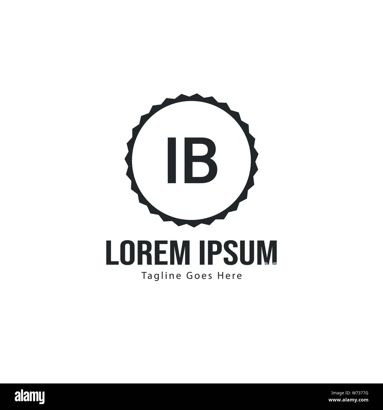 Initial Ib Logo Template With Modern Frame Minimalist Ib Letter Logo