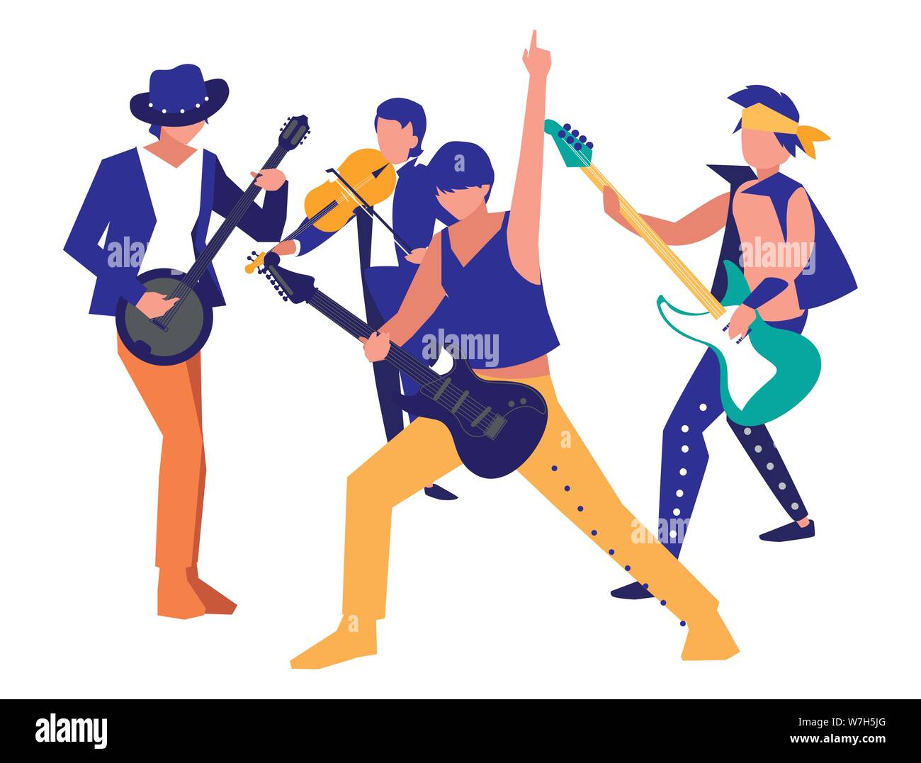 Band People Musicians Concert Event Design Vector Illustration Stock