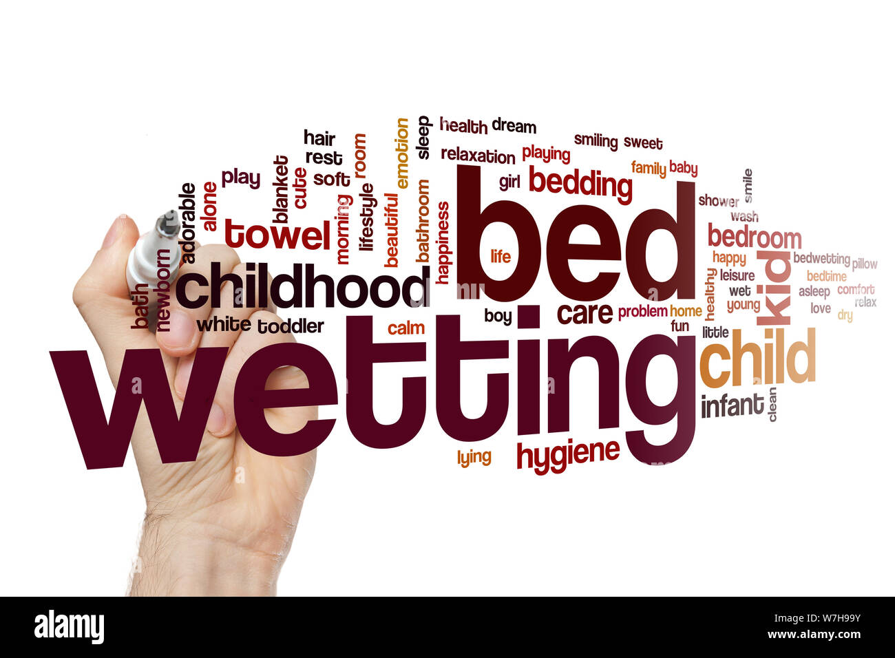 Bed Wetting Word Cloud Concept Stock Photo Alamy