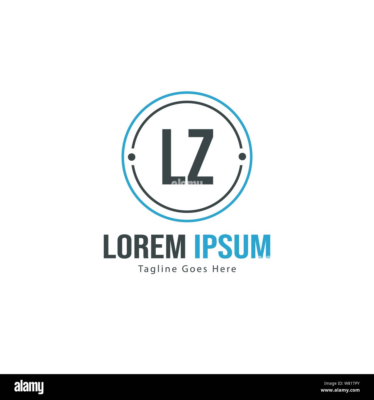 Initial Lz Logo Template With Modern Frame Minimalist Lz Letter Logo