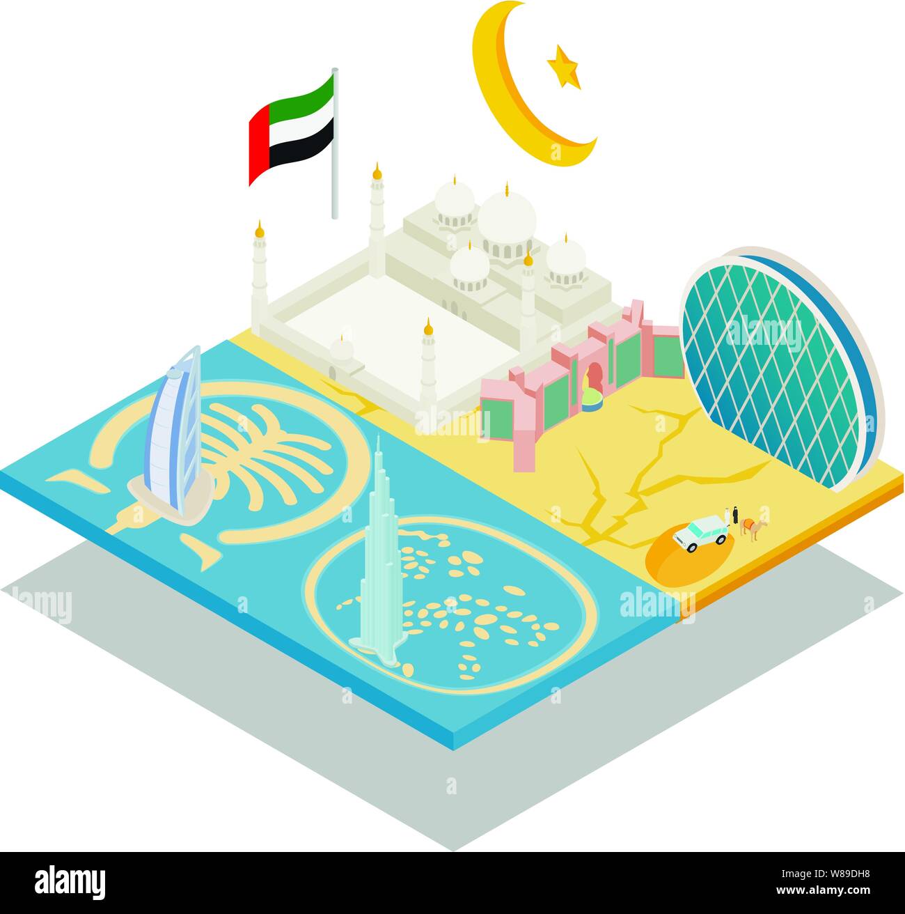 Dubai Concept Banner Isometric Style Stock Vector Image Art Alamy