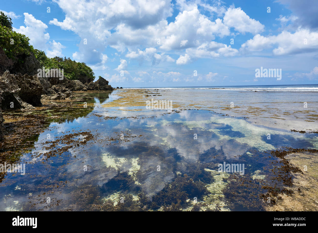 Philippines Siargao Island July Tourists Visit Magpupungko Natural Rock Pools In