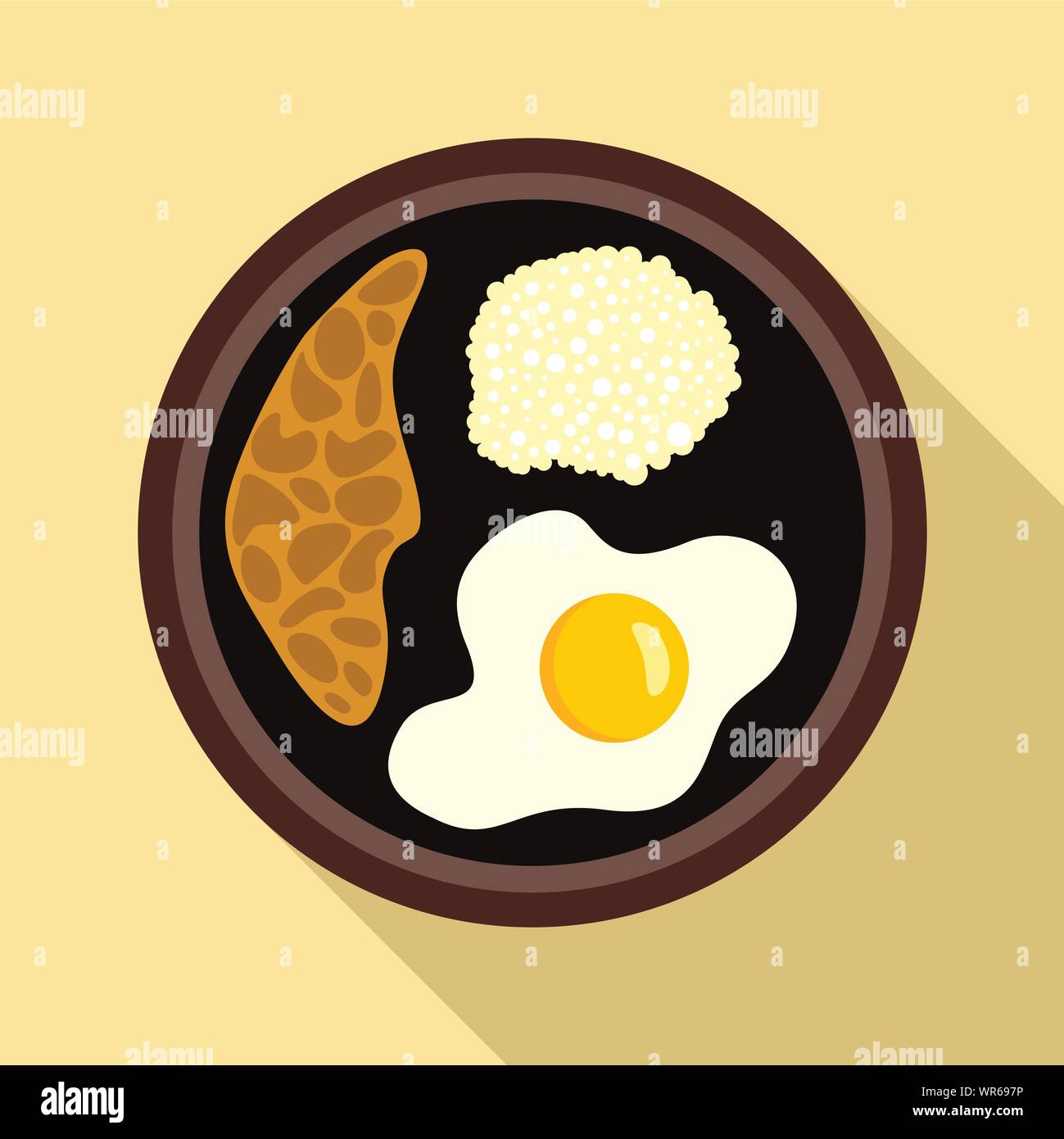 Fried Egg Thai Food Icon Flat Illustration Of Fried Egg Thai Food