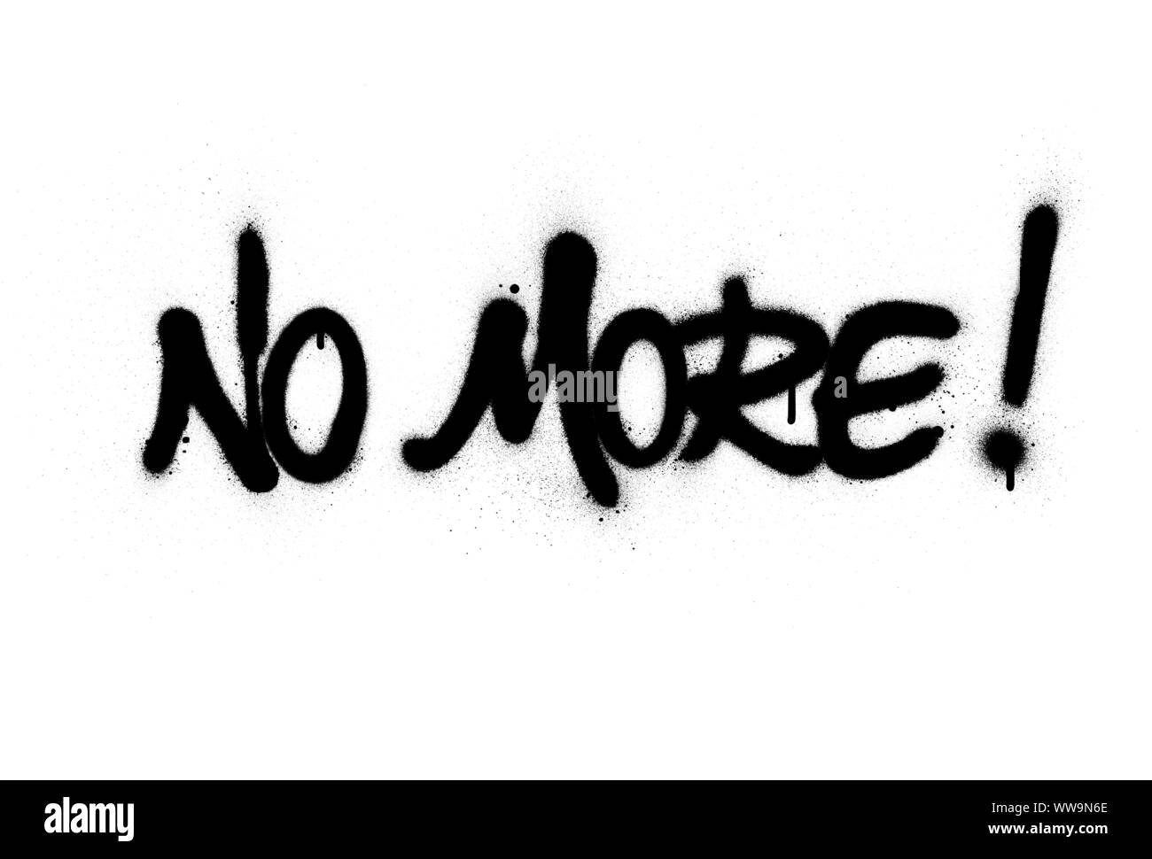 Graffiti No More Text Sprayed In Black Over White Stock Vector Image