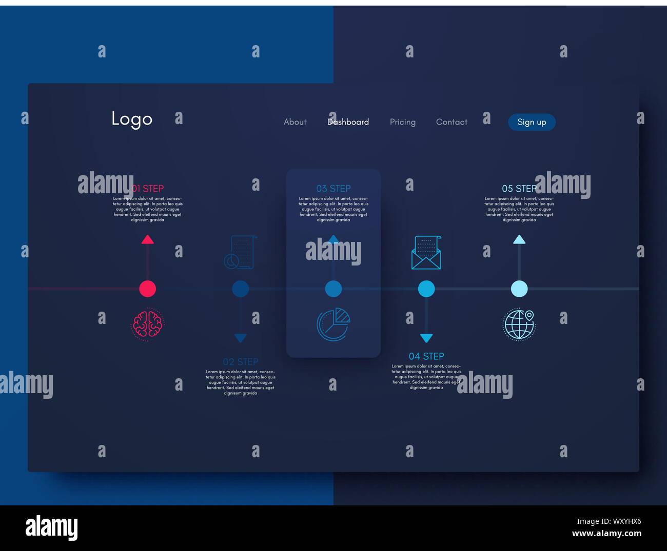 Infographic Design Template With Numbers Five Option Stock Vector Image