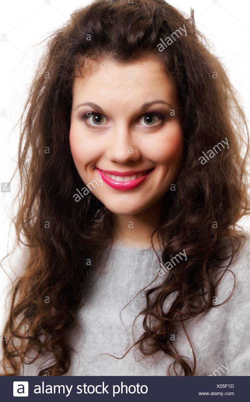 Portrait of a beautiful woman with long curly hairs Portrait of a beautiful woman with long curly hairs
