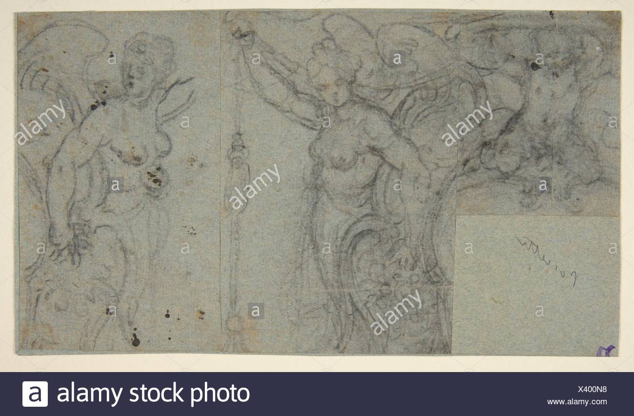Design with Two Winged Female Figures and a Putto. Artist ... Design with Two Winged Female Figures and a Putto. Artist ...
