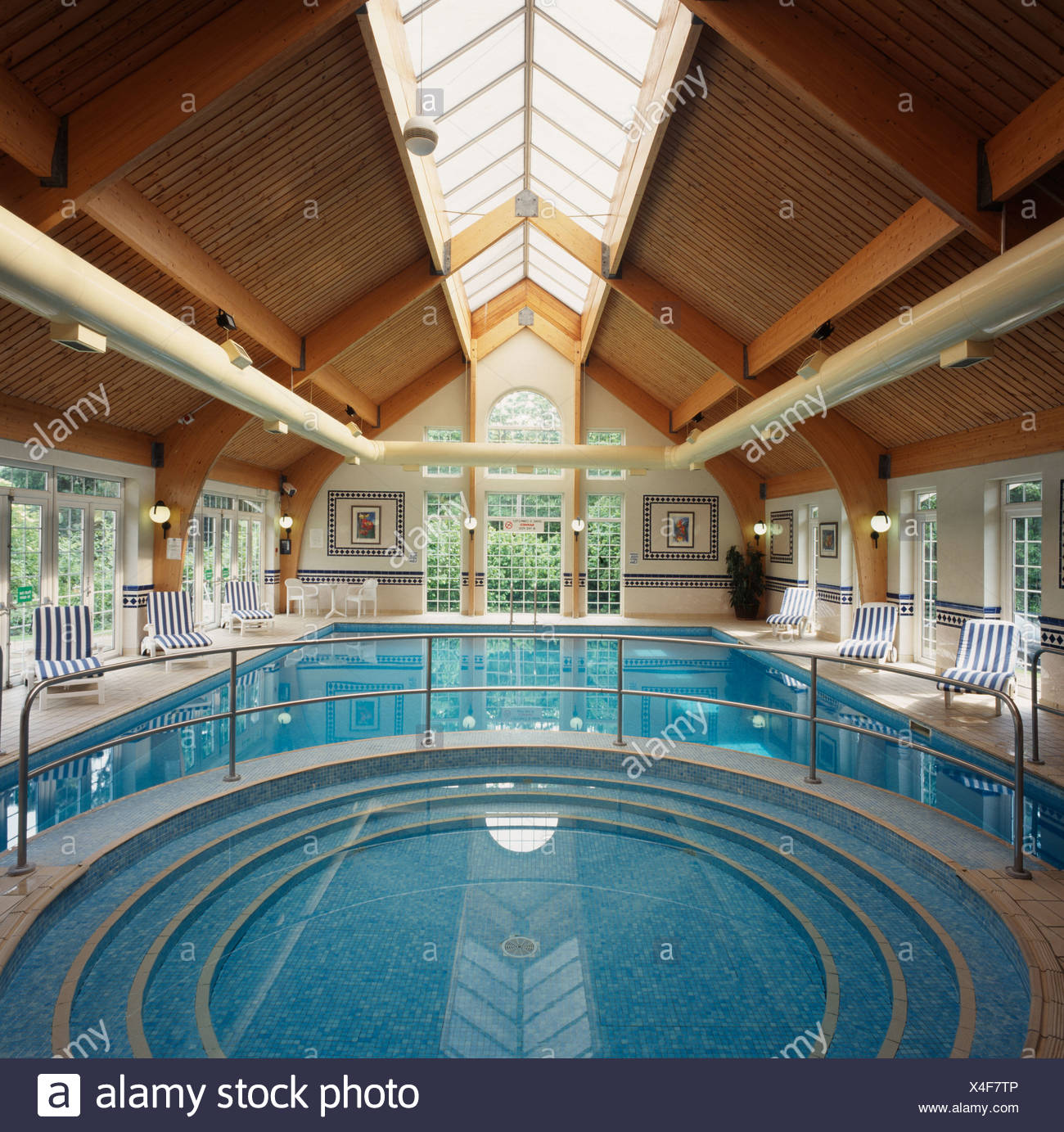 Circular Shallow Pool Above Large Hotel Indoor Swimming With Glass And Wood Apex Ceiling Circular Shallow Pool Above Large Hotel Indoor Swimming With Glass And Wood Apex Ceiling