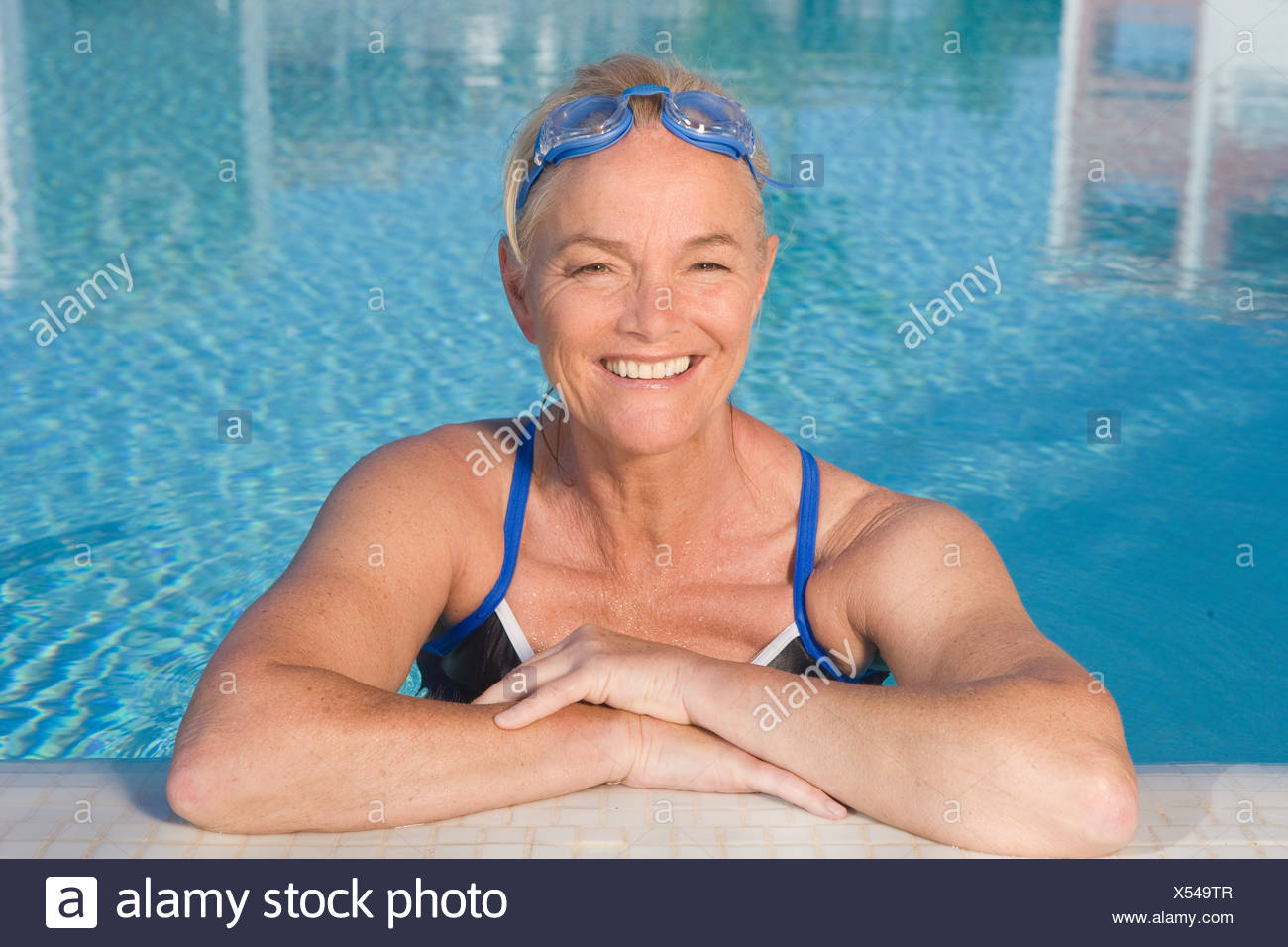 mature by the pool Nake thin red heads