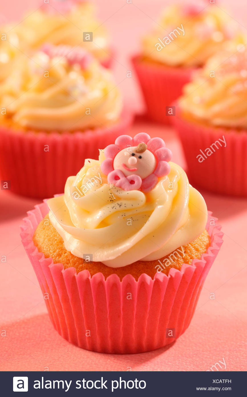 PINK BABY SHOWER CUPCAKE Stock Photo 282980533 Alamy Pink Baby Shower Cupcake XCATFH Pink Baby Shower Cupcake Image282980533html
