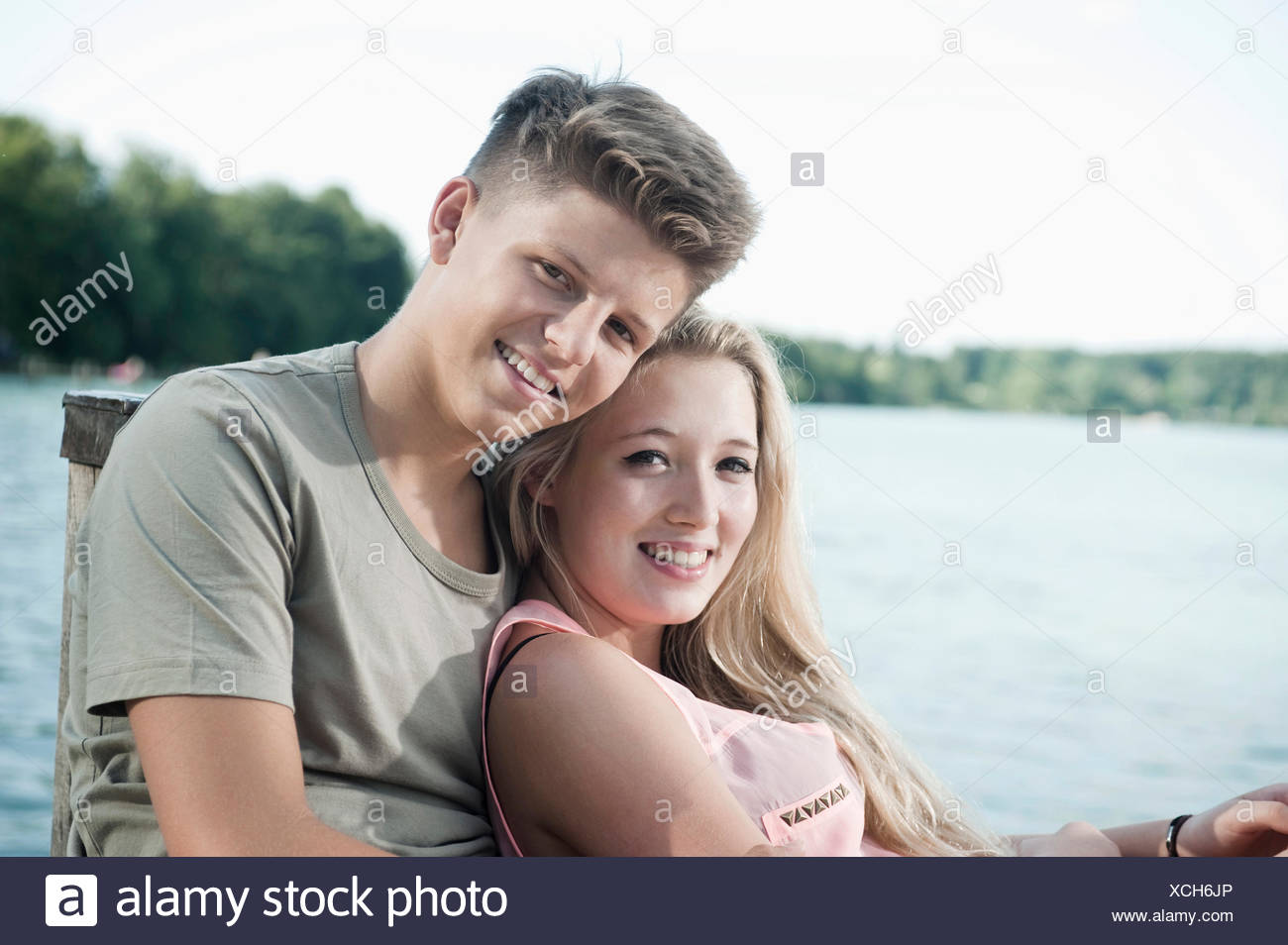 Casual teen couple