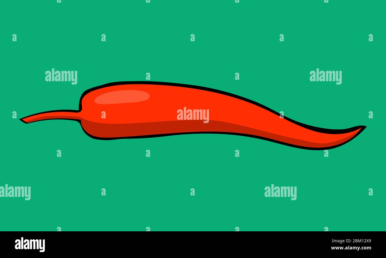 Vektor Illustration Von Roten Chili Pfeffer Skizze Von Bauernhof Und