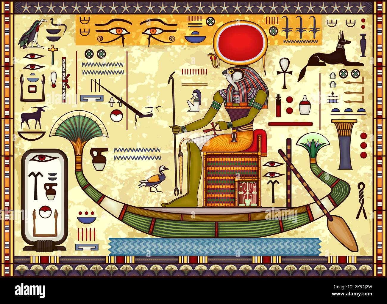 Altes Gypten Hintergrund Gyptische Hieroglyphe Und Symbol Alte Kultur