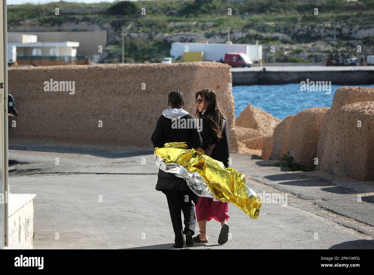 Lampedusa Sizilien November Am November Wurden Migranten Von