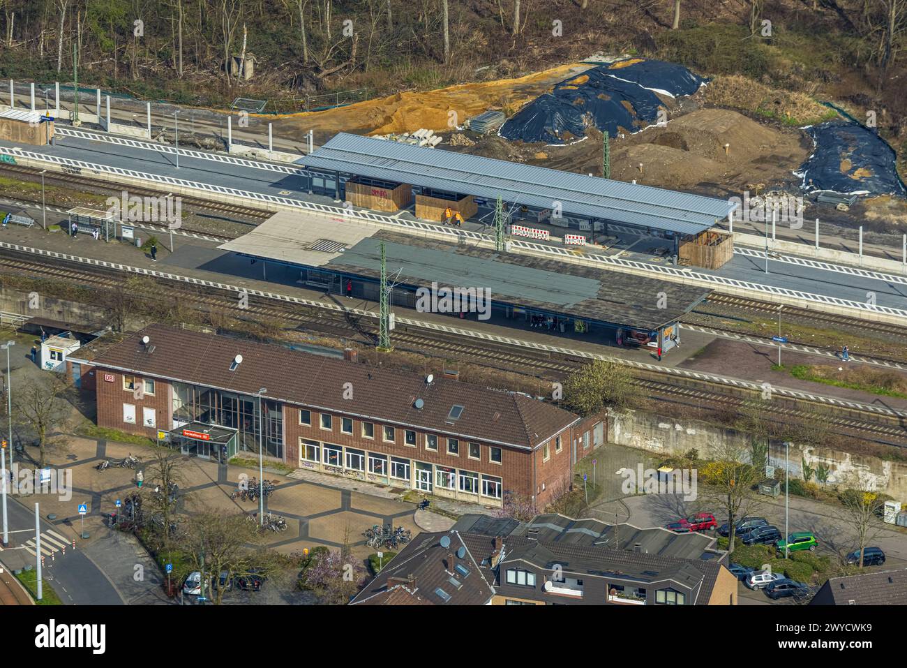 Aus Der Vogelperspektive Hauptbahnhof Dinslaken Mit Neuem Bahnsteig