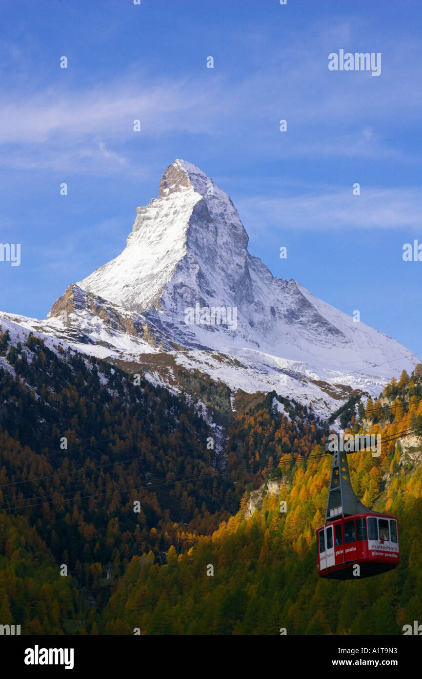 Matterhorn über Zermatt Schweiz mit Matterhorn Glacier Paradise