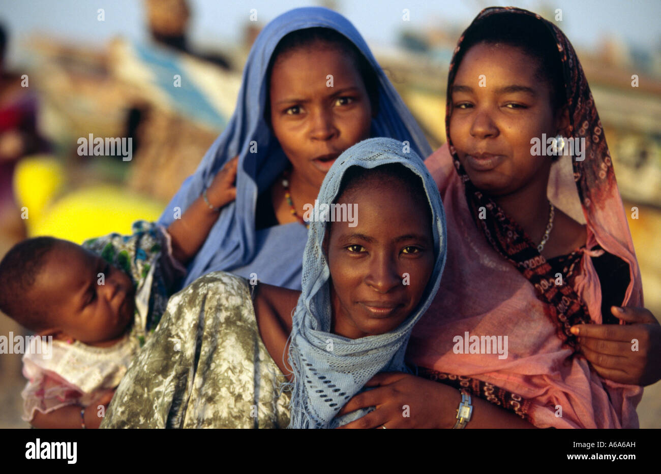 Mauretanischen Frauen Plage des Pêcheurs, Nouakchott Mauretanien