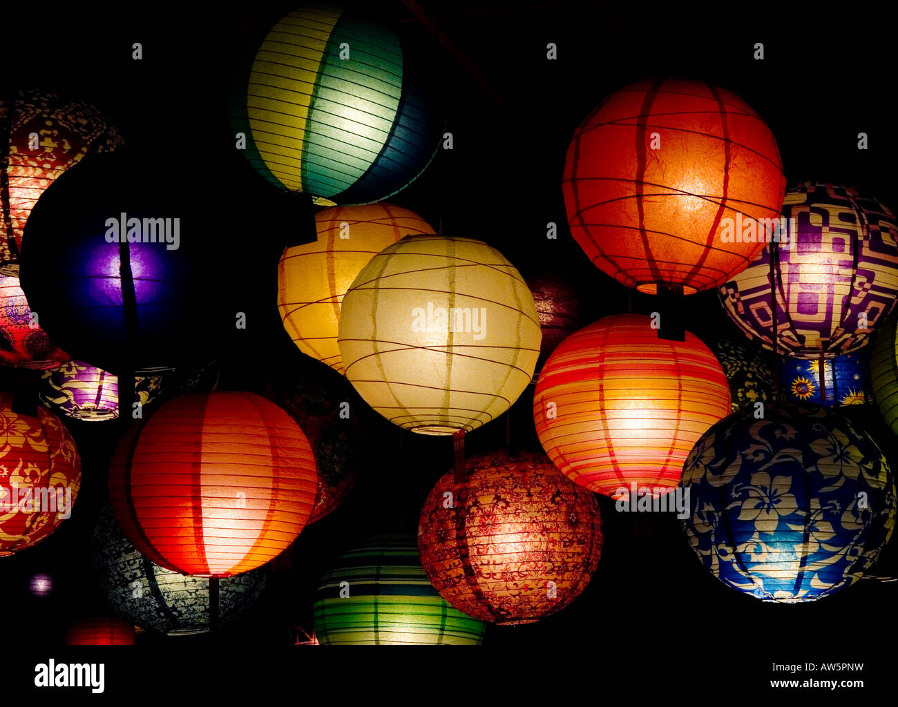 Chinesisches Neujahr, Laternen, Lichter, Lampions, Hof Lichter Party