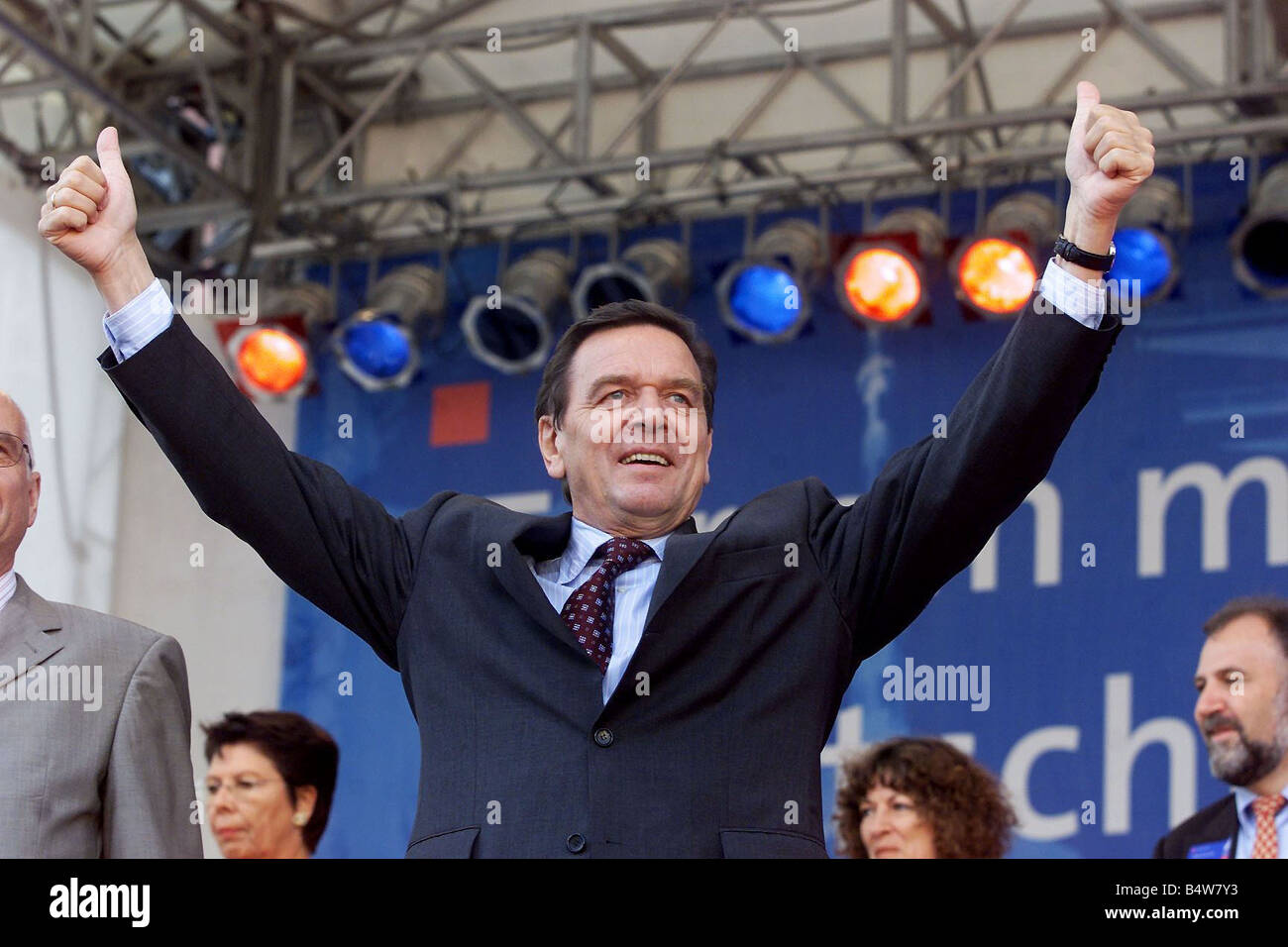 Gerhard Schroeder September 2002 Bundeskanzlerin Bild während der Wahl