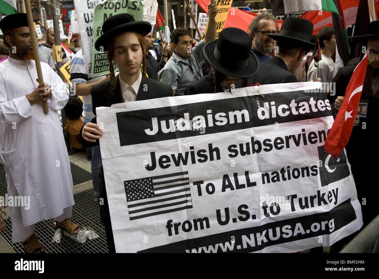 Anti Zionist Orthodoxe Juden Mit Palästinensern Und Anderen Brutalen