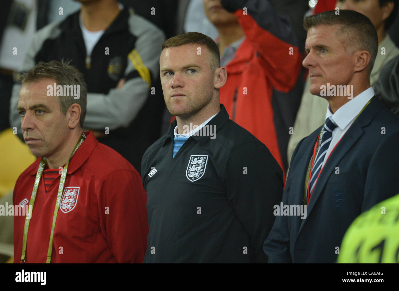 Kiew Ukraine Englands Wayne Rooney Auf Der Trib Ne