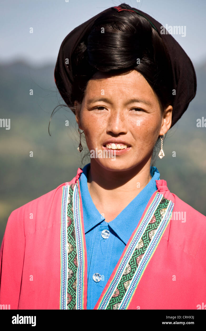 LanghaarYao Frau Longji in der Nähe von Guilin, Provinz Guangxi