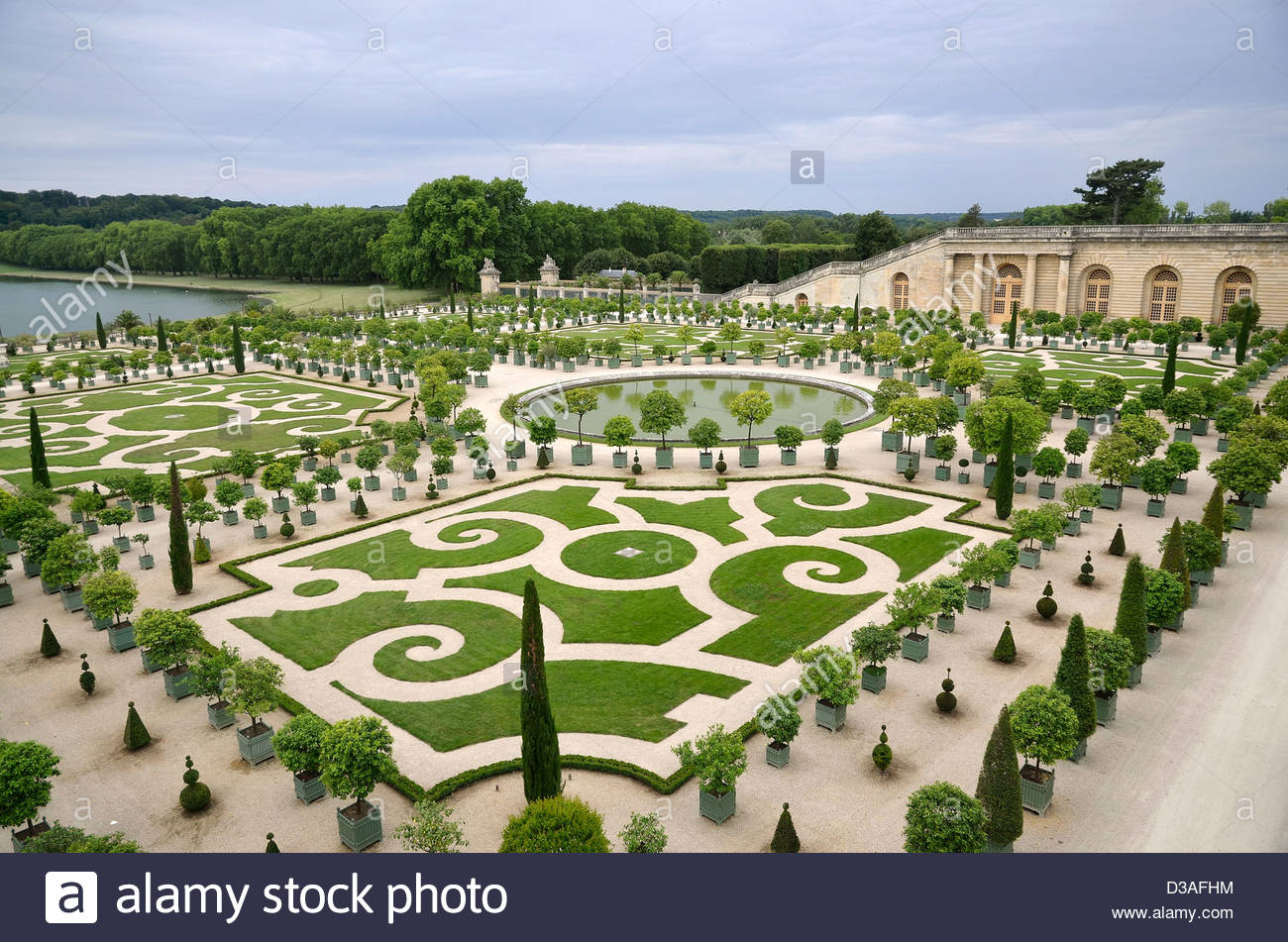 Gärten der Orangerie, Schloss Versailles, Île de France, 78 Stockfoto