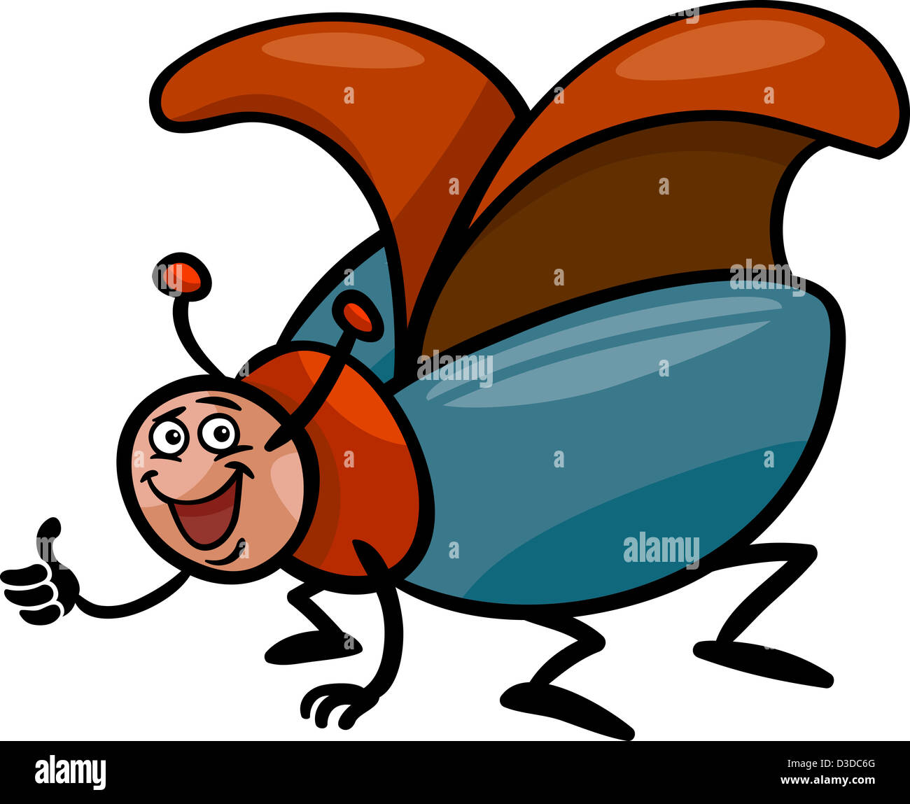 CartoonIllustration der lustige Käfer oder Maikäfer Insekt Stockfoto