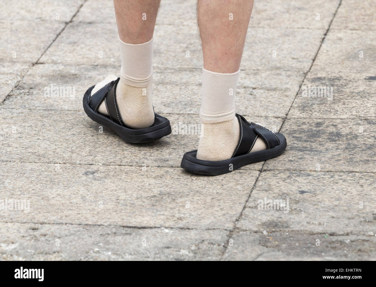Socks And Sandals Tourist Stockfotos & Socks And Sandals Tourist Bilder