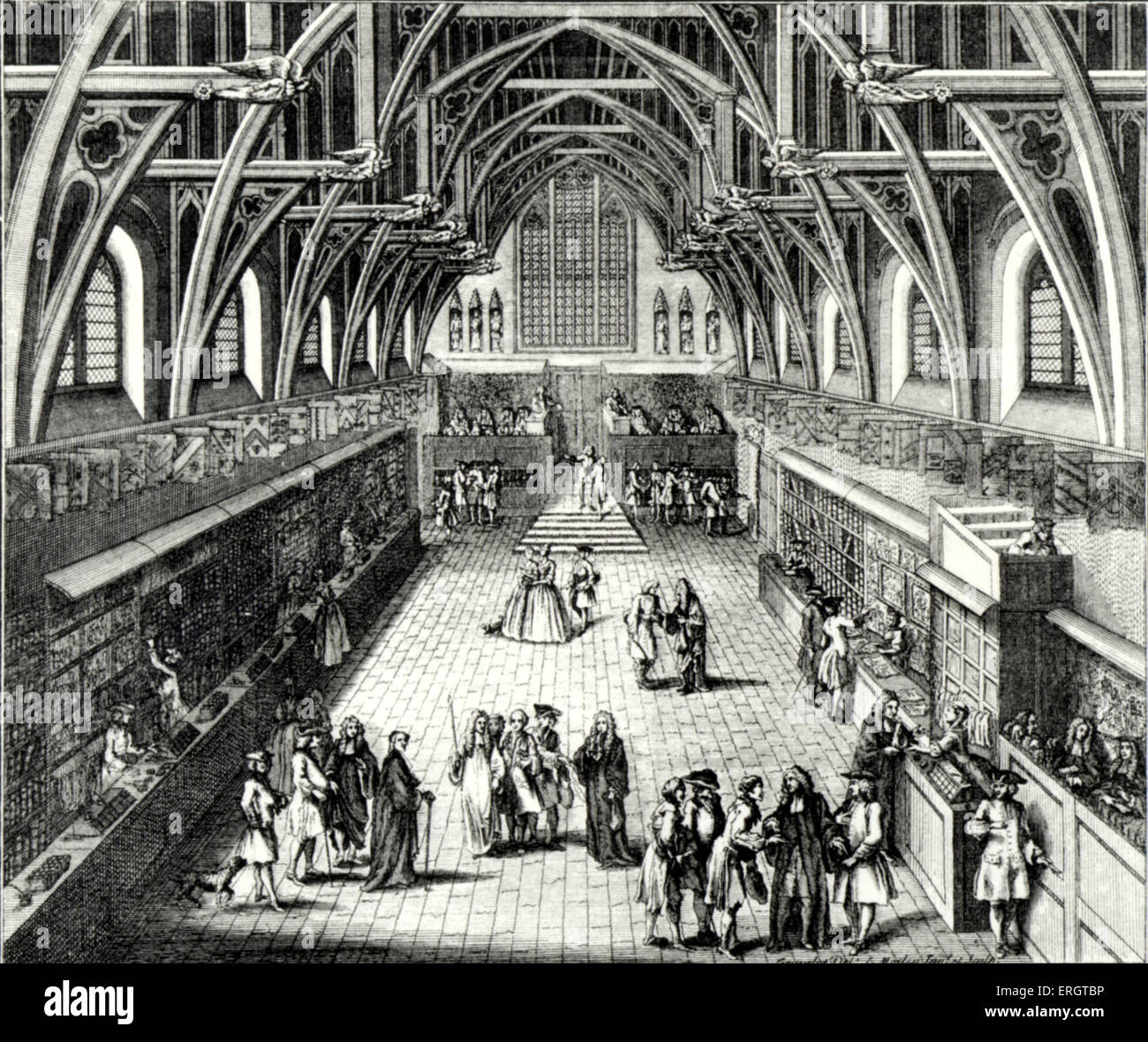 Bürgertum Im 18 Jahrhundert Die WESTMINSTER HALL, LONDON im 18. Jahrhundert Stockfoto, Bild