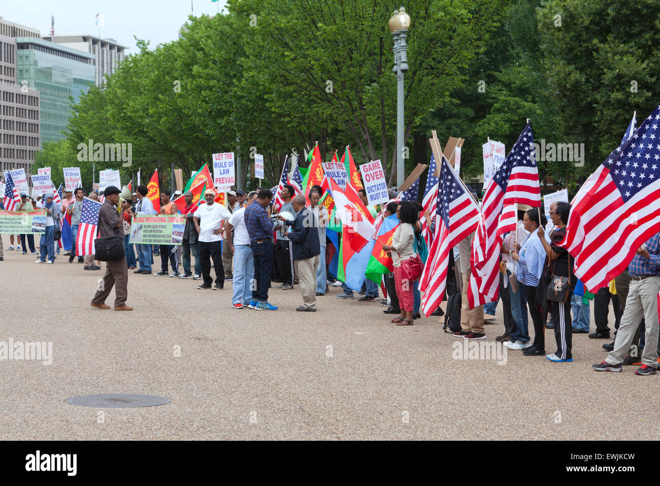 Eritreer Protest für den demokratischen Wandel und die Achtung der