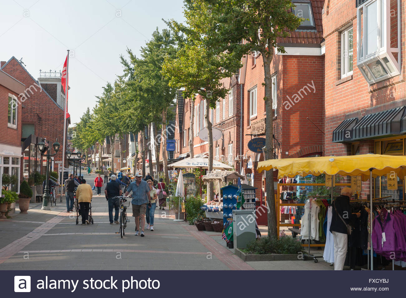 Wichtigsten Einkaufsstraßen Straße Sandwall, Wyk auf Föhr ...