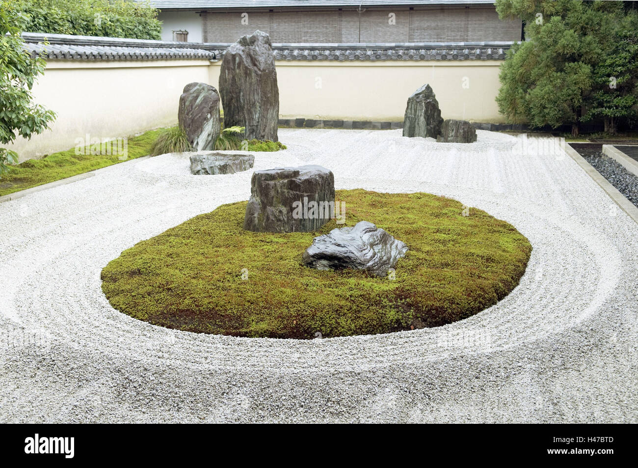 garten zen, isshidan, ryogen im tempel, japanische, garten, zen-garten, bäume, Design ideen