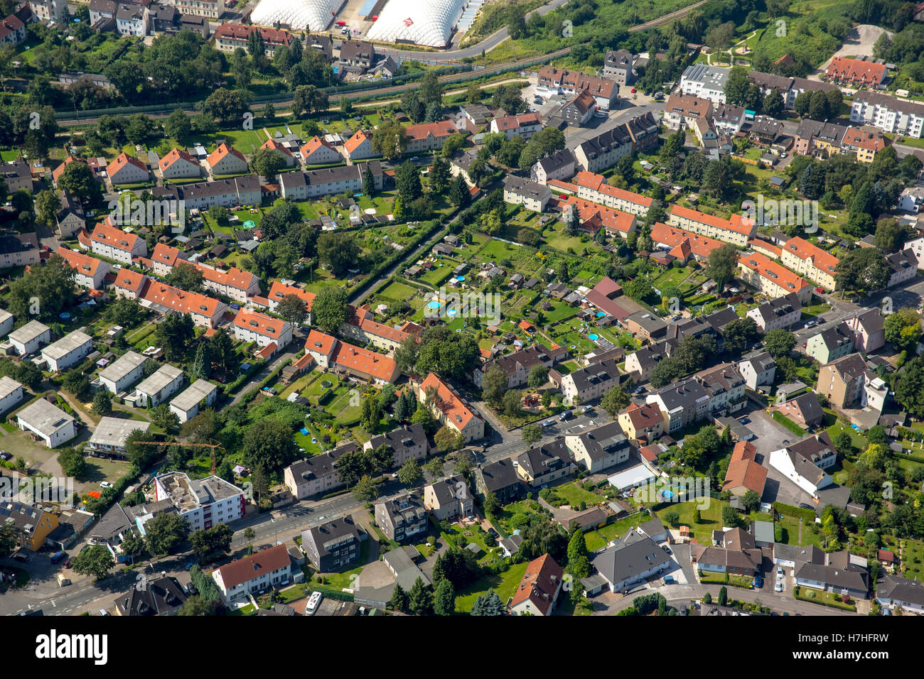 Luftbild, DortmundEving Siedlung Fürst Hardenberg, Wohnsiedlung für