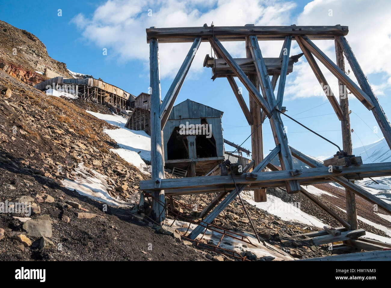 Verlassene Coal Mine Bahnhof In Longyearbyen Svalbard Norwegen