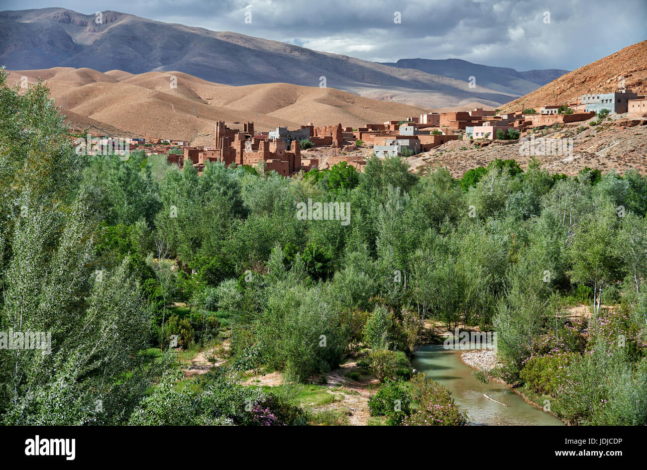 Dorf Ait Ouglif Mit Ton Casbahs Im Dades Tal Mit Bergen Des Hohen Atlas